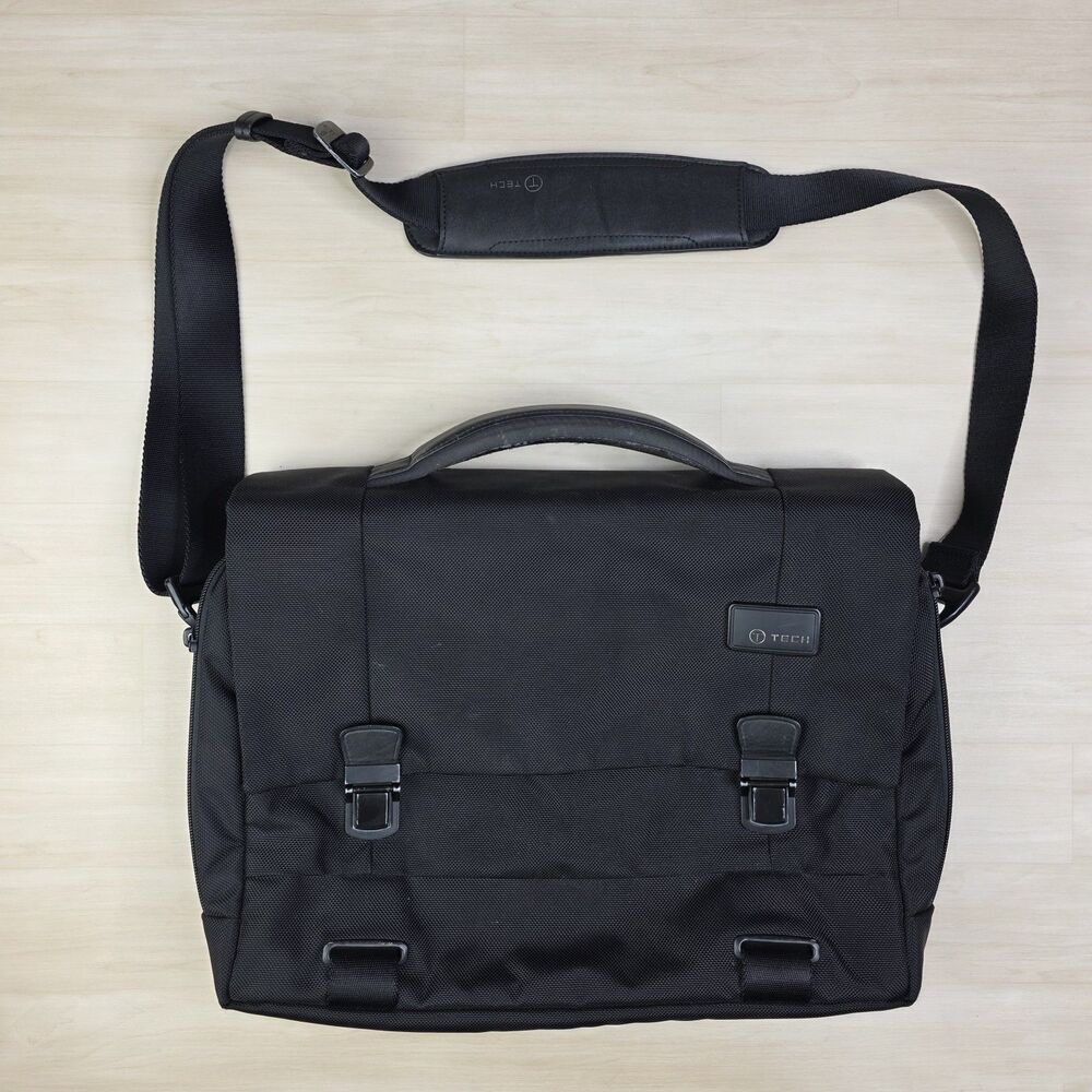 TUMI T-Tech Laptop Flap Brief‎ Messenger Bag Briefcase Crossbody 058627D Black